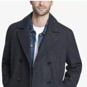 Tommy Hilfiger Men’s Charcoal Gray Wool-Blend Pea Coat 2XL MSRP $275